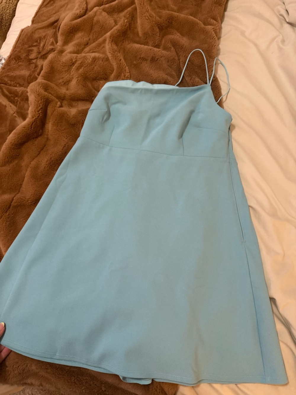 Abercrombie & Fitch Light Blue Spaghetti Strap Mini Dress